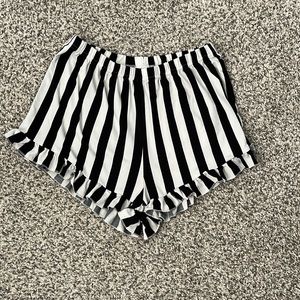 High Waisted Striped Pajama Shorts
